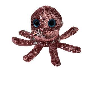 Get your Hands on a Ganz Pink Sequin Glitter Octopus Plush 5" Blue Glitter Eyes